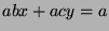 $abx+acy=a$