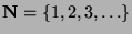 ${\bf N}=\{1,2,3,\ldots\}$