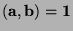 $\mathbf{(a,b)=1}$