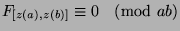 $F_{[z(a),z(b)]}\equiv 0\pmod{ab}$