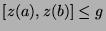 $[z(a),z(b)]\leq g$