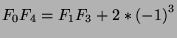 $F_0F_4=F_1F_3+2*{(-1)}^3$