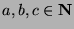 $a,b,c\in{\bf N}$