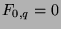 $F_{0,q} = 0$