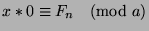 $x*0\equiv F_n\pmod{a}$