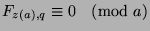 $F_{z(a),q}\equiv 0\pmod{a}$