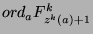 ${ord}_a F_{z^k (a)+1}^k$