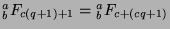 ${^a _b}F_{c(q+1)+1}={^a _b}F_{c+(cq+1)}$