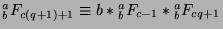 ${^a _b}F_{c(q+1)+1}\equiv b*{^a _b}F_{c-1}*{^a _b}F_{cq+1}$