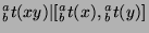${^a _b}t(xy)\vert[{^a _b}t(x),{^a _b}t(y)]$