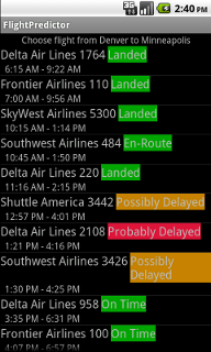 Choosing a flight