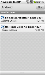 Notification of a flight update