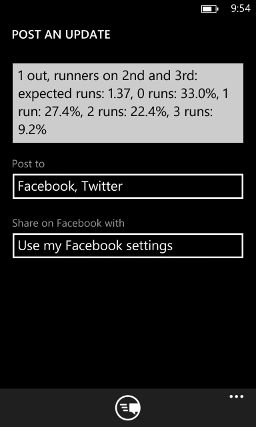 sharing number of runs in an inning