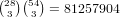 (28)(54) = 81257904
3 3